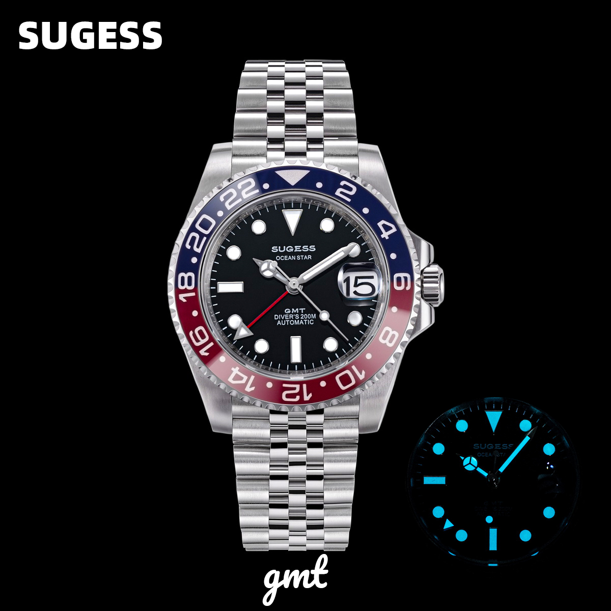 Cartier Watch Santos - Sugess GMT Duikhorloge voor Heren Automatisch